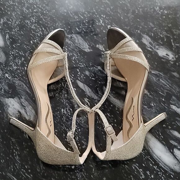 BRAND NEW NINA STRAPPY HEEL SPARKLE&SHINE OPEN TOE SANDAL - Picture 11 of 15